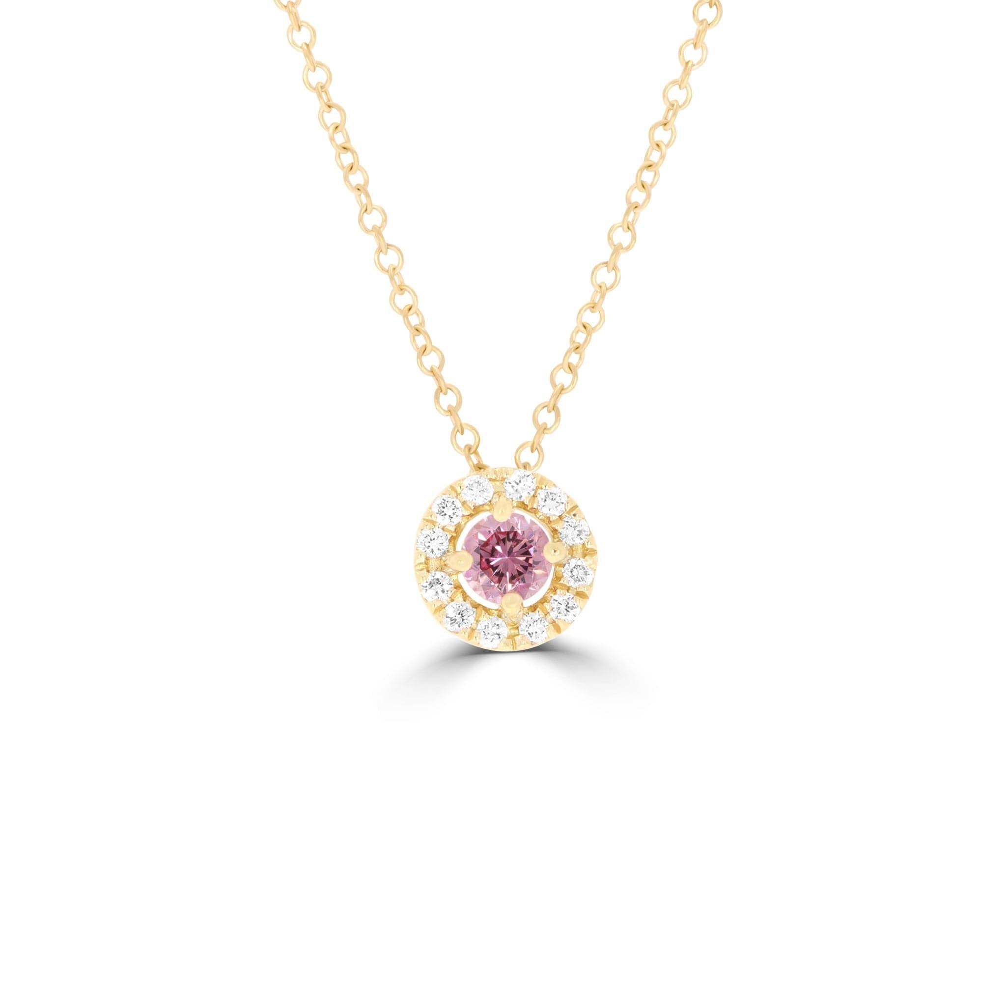Fancy Vivid Purplish Pink Diamond Pendant - Rosendorff Diamond Jewellers